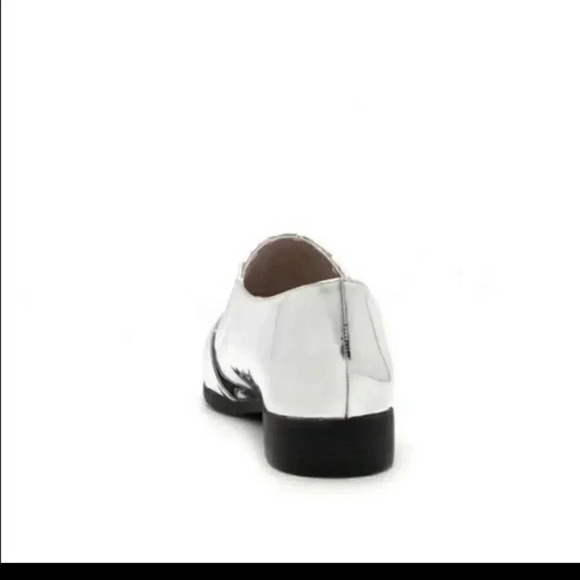Shiny Silver Tuxedo Loafer/Flat - Picture 4 of 6